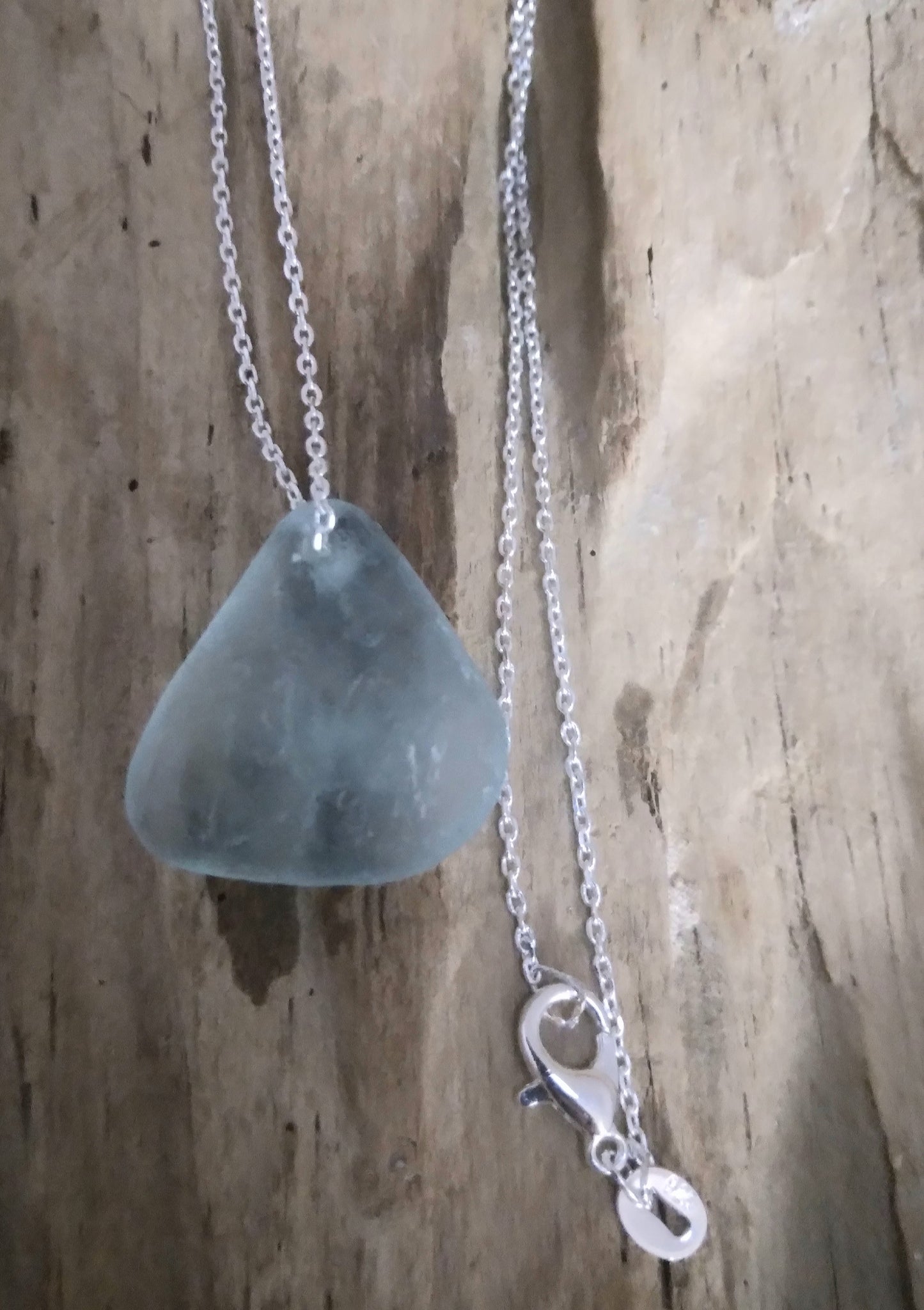 Aqua Seaglass Pendant Necklace