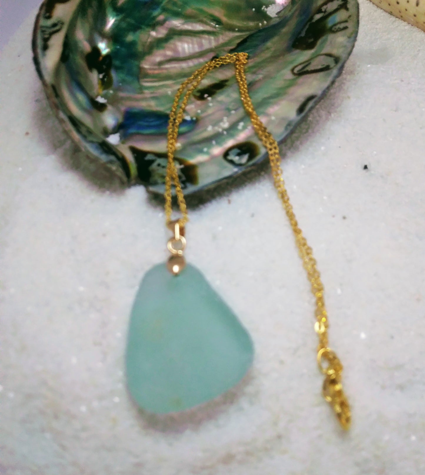 Aqua Seaglass Pendant